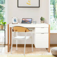 Modern Computer Desk Writing Workstation with Cabinet and Drawer