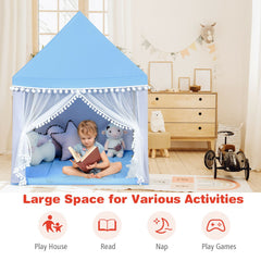 Kids Play Tent Large Playhouse Children Play Castle Fairy Tent Gift with Mat