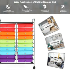 20 Drawers Rolling Storage Cart Studio Organizer