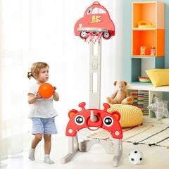 3-in-1 Basketball Hoop for Kids Adjustable Height Playset with Balls