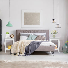 Set of 2 Side Table End Table Night Stand with Shelf