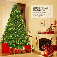 7/7.5/8 Feet Pre-lit Artificial Natural Christmas Tree with LED Lights