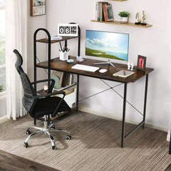 48-Inch Reversible Computer Desk with Storage Shelves