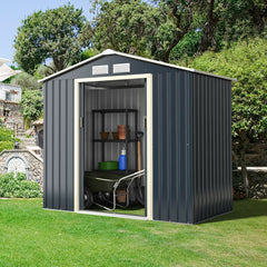 7 x 4 Feet Metal Storage Shed with Sliding Double Lockable Doors