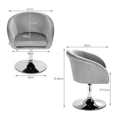 360-Degree Swivel Accent Chair with Round-Back and Chrome Frame for Makeup