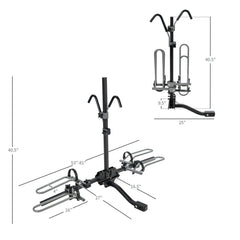 2-Bike Hitch Mount Bike Rack for 1-1/4 Inch or 2 Inch Receiver