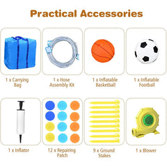 6-in-1 Inflatable Water Slides with Blower for Kids