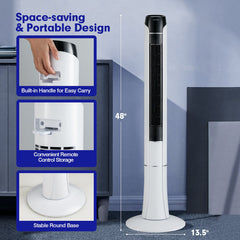 Portable 48 Inches Tower Fan with Remote Control