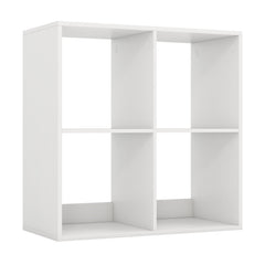 4 Cube Bookshelf with Back Guardrail for Living Room Bedroom