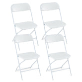 4 Pack Metal Folding Chairs with Plastic Seat and Back