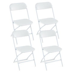 4 Pack Metal Folding Chairs with Plastic Seat and Back