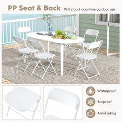 4 Pack Metal Folding Chairs with Plastic Seat and Back