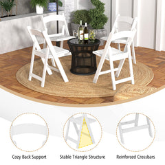 4 Pack Resin Folding Chairs with Padded Seat