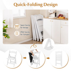 4 Pack Resin Folding Chairs with Padded Seat