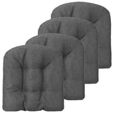 4 Pack 17.5 x 17 Inch U-Shaped Chair Pads with Polyester Cover