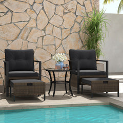 4 Piece Outdoor Furniture Set with Glass Topped Coffee Table
