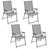 Set of 4 Patio Folding Chair Set with Rustproof Metal Frame