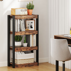 4 Tier Bookshelf Wooden Bookcase with Dual Anti-Tipping Kits