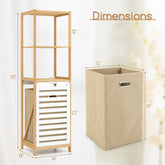 4-Tier Tilt-Out Laundry Hamper with Storage Shelves for Laundry Room