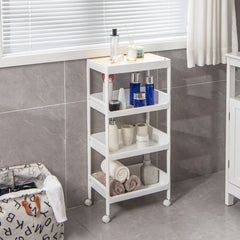 3/4 Tier Utility Rolling Cart with Detachable Tray Top and Locking Wheels