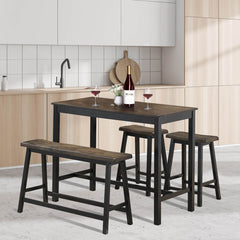 4 Piece Solid Wood Counter Height Dining Table Set