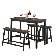 4 Piece Solid Wood Counter Height Dining Table Set