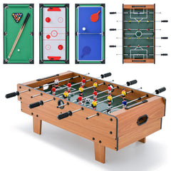 4-in-1 Combo Game Table Set Foosball Table with Billiards and Hockey