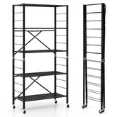 5-Tier Adjustable Shelves on Wheels for Garage Kitchen Balcony