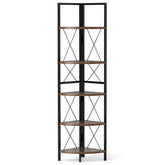 5-Tier Freestanding Corner Shelf 63 Inch Tall Storage Rack