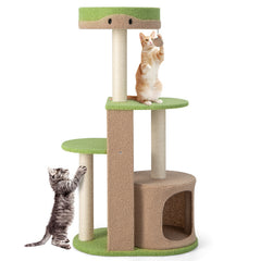 5-Tier Modern Cat Tree Tower with Sisal Scratching Posts for Indoor Cats