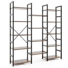5-tier Triple Wide Heavy-duty Metal Frame Industrial Bookshelf