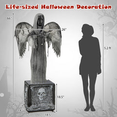5.5ft Halloween Animatronic Decoration with Light Up Eyes and Shaking Wings