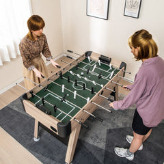 54 Inch Foosball Table Arcade Soccer Game Table with 2 Balls and 26 Players In Natural