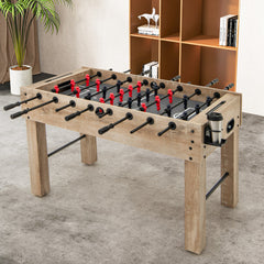 54 Inches Full Size Foosball Table with Legs 2 Balls and 2 Foldable Cup Holders for Kids Teens Adults