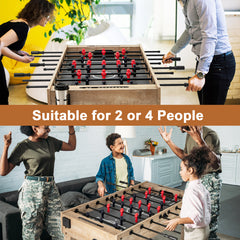 54 Inches Full Size Foosball Table with Legs 2 Balls and 2 Foldable Cup Holders for Kids Teens Adults