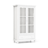 55 Inch Bookcase Cabinet with Tempered Glass Doors