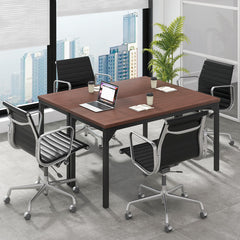 55 Inch Conference Table with Heavy-duty Metal Frame