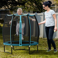 55 Inch Trampoline for Kids Toddler Mini Trampoline with Safety Enclosure Net