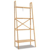 58 Inch 4-Tier Bamboo Ladder Bookshelf