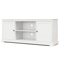 58 Inch TV Stand with 2 Cabinets and Adjustable Shelves for TVs up to 65 Inch