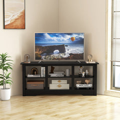 58 Inch TV Stand with 6 Open Storage Shelves for TVs up to 65 Inches