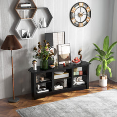 58 Inch TV Stand with 6 Open Storage Shelves for TVs up to 65 Inches