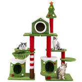 58 Inch Tall Cat Tree Tower Multi-level Pet Climbing and Jumping Tower Furniture with Condos