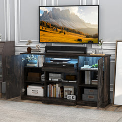 58 Inches TV stand for TVs up to 65 Inches with 20 Color Led Lights