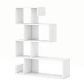 5-Tier S-Shaped Bookshelf Geometric Z-Shelf Bookcase with Open Cubes