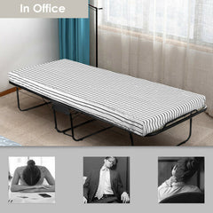 75 x 31 Inch Folding Guest Bed with Foam Mattress