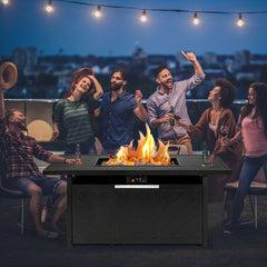 57 Inch 50,000 BTU Rectangular Propane Outdoor Fire Pit Table
