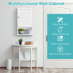Bathroom Wall Mount Storage Cabinet Single Door with Height Adjustable Shelf
