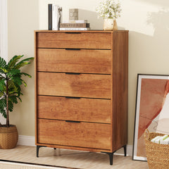 5-Drawer Dresser with Interlock System for Bedroom Living Room