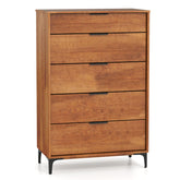 5-Drawer Dresser with Interlock System for Bedroom Living Room